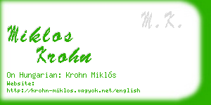 miklos krohn business card